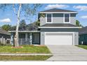 Charming two-story home featuring a two-car garage, manicured lawn, and freshly painted exterior at 4411 Great Harbor Ln, Kissimmee, FL 34746