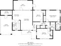 Detailed floor plan of a single-story home showing the layout of rooms and measurements at 1921 Taylor Ave, Winter Park, FL 32792