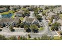 Expansive aerial view of the community, highlighting the lush landscaping and ample parking at 9061 Lee Vista Blvd # 1303, Orlando, FL 32829
