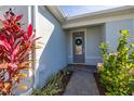 Charming front entrance with a decorative wreath and well-manicured landscaping at 2719 River Creek Ln, St Cloud, FL 34771