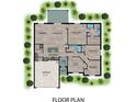 Detailed floor plan showcasing the layout of the home, including the bedrooms, kitchen, garage, and living spaces at 101 Sail Way, Kissimmee, FL 34759