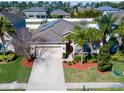 Beautiful aerial shot of home showcasing solar panels, landscaping, and surrounding neighborhood at 1599 Thetford Cir, Orlando, FL 32824
