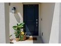 Inviting front entrance features a modern door with stylish hardware and a charming welcome arrangement at 5140 Four Strand Ct, St Cloud, FL 34772
