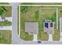A top down view of a well maintained neighborhood with modern homes, manicured lawns, and ample street parking at 1083 Snively Cir, Lake Hamilton, FL 33851