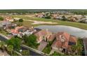 Stunning aerial view of homes overlooking the golf course and a pond, showcasing a vibrant community at 2234 Callaway Ct, Davenport, FL 33837