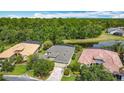 Beautiful aerial of homes with lush trees, serene water views and well-manicured lawns at 567 Villa Park Rd, Kissimmee, FL 34759