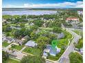 Aerial view of the home with pond and amenities nearby at 302 E Drury Ave, Kissimmee, FL 34744
