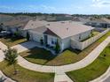 An elevated view showcases this lovely home's prime location within a well-planned community with sidewalks at 400 Chayne Pl, St Cloud, FL 34771