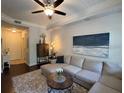 Comfortable living room featuring a neutral color palette, modern decor, and ample natural light at 501 Mirasol Cir # 203, Celebration, FL 34747