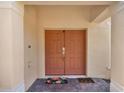 Inviting front entrance with a double door, creating a warm welcome into this home at 4739 Cumbrian Lakes Dr, Kissimmee, FL 34746