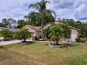 Attractive home exterior with a lush lawn and decorative palm trees at 1011 Dampierre Ct, Kissimmee, FL 34759
