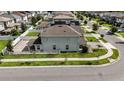 Aerial view of the backyard of a home with fenced yard and well-maintained landscaping at 2922 Crest Dr, Kissimmee, FL 34744
