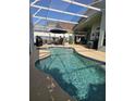 Sparkling pool in screened enclosure, featuring ample space for lounging and dining, creating a perfect outdoor retreat at 307 Fox Loop, Davenport, FL 33837