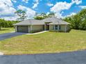 Beautiful single-story home with a two-car garage, complemented by a lush lawn and a bright blue sky above at 3720 Edsel Ave, St Cloud, FL 34772