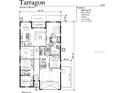 Tarragon floor plan featuring four bedrooms, three baths, kitchen, great room, and a two-car garage at 159 Waterstone Loop, Tavares, FL 32778