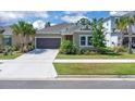 Charming single-story home features a well-manicured lawn, mature palm trees, and a neutral stucco facade at 2679 Ridgetop Ln, Clermont, FL 34711