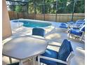Relaxing screened-in pool area with patio furniture, perfect for outdoor entertaining at 1006 Soaring Eagle Ln, Kissimmee, FL 34746