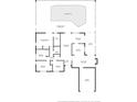 Detailed floor plan showcasing the layout of the home, including the pool, screened porch, and primary bedroom at 713 Wood Ln, Kissimmee, FL 34759