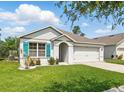 Beautiful single-story home boasts a well-maintained lawn and attached two-car garage at 2416 White Poppy Dr, Kissimmee, FL 34747