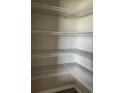 Spacious pantry featuring multiple rows of white wire shelving at 1210 Zambrana Ct, Winter Haven, FL 33884