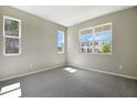Bright, empty bedroom with plush carpet and plenty of natural light from the windows at 645 Summit River Dr, Apopka, FL 32712