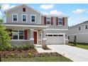 Charming home with beautiful landscaping, featuring stone accents and a two-car garage at 655 Summit River Dr, Apopka, FL 32712