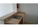Convenient wet bar featuring a sink, countertop, and wooden cabinetry in neutral tones at 2219 San Vittorino Cir # 106, Kissimmee, FL 34741