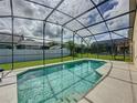 Backyard view of pool with screen enclosure at 2649 Hemingway Ave, Haines City, FL 33844