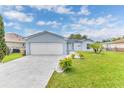 Attractive single-Gathering home featuring a two-car garage and landscaped front yard at 107 Whitehall Way, Kissimmee, FL 34758