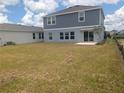 Large backyard with ample space, featuring a sliding door leading to a small patio area at 5793 Gingham Dr, Kissimmee, FL 34758