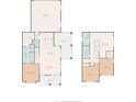 A two-story floor plan displaying the dimensions and layout of each room at 9121 Laureate Blvd, Orlando, FL 32827
