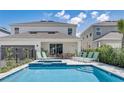 Relaxing backyard pool area featuring lounge chairs and outdoor dining, perfect for entertaining at 7458 Gathering Dr, Kissimmee, FL 34747