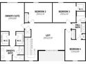 Second floor plan featuring four bedrooms, including the owner's suite, and a loft at 3252 Jackson Bluff Way, Clermont, FL 34711