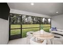 Relaxing screened porch with seating area and view of backyard at 6013 Sw 96Th Pl, Ocala, FL 34476