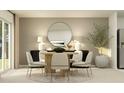 Dining room with round wooden table, six chairs, and neutral decor at 1982 Sarah St, Winter Haven, FL 33884