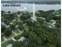 Aerial view of house near Lake Gibson at 5615 Driftwood Dr, Lakeland, FL 33809