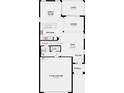 First floor plan showing kitchen, great room, dining area, and two-car garage at 5721 Gingham Dr, Kissimmee, FL 34758