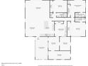 Detailed floorplan illustrating the layout of the single-story home including bedrooms, kitchen, and living spaces at 8309 W Lake Marion Rd, Haines City, FL 33844