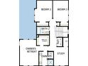 Upstairs floor plan with bedrooms, baths, walk in closets and a study at 2304 Depauw Ave, Orlando, FL 32804