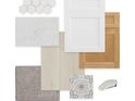 Selection of interior design materials, including paint, tile, carpet, and cabinet finishes at 2308 Depauw Ave, Orlando, FL 32804