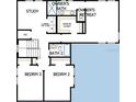 Layout showcasing the bedrooms, study, utility room, and baths at 1632 Haven Dr, Orlando, FL 32803