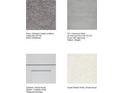 Sample interior selections for a new home build, including carpet, tile, cabinets and countertops at 2072 Rosewood Cir, Lakeland, FL 33810