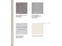 Displays carpet, tile, cabinet, and countertop material selections for the house at 1931 Rosewood Cir, Lakeland, FL 33810