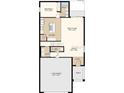 First floor layout with a two-car garage, half bath, kitchen, great room, dining room, foyer, and porch at 4532 Ranunculus St, Lake Hamilton, FL 33851