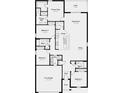 Detailed floor plan showcasing the layout of a four-bedroom home with a kitchen, great room, and lanai at 1908 Rosewood Cir, Lakeland, FL 33810
