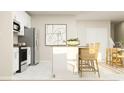 Bright kitchen features stainless steel appliances, a breakfast bar with seating, and contemporary decor at 7157 Sienna Oak Aly, Orlando, FL 32829