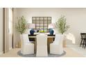 A dining room is furnished with a round table, white chairs, and decor at 2264 Red Sun Way, Apopka, FL 32703