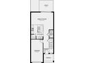 Layout displays an open floorplan, flowing from the kitchen to the great room, with a patio and garage at 2553 Penguin Blvd, Davenport, FL 33837