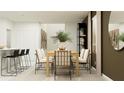 Dining room featuring a wooden table, seating for six, and modern decor accents at 1807 Teagan Ln, Winter Haven, FL 33884