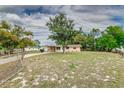 A large front yard surrounds this cozy home with a carport and chain-link fence at 824 Interlake Dr, Lakeland, FL 33801